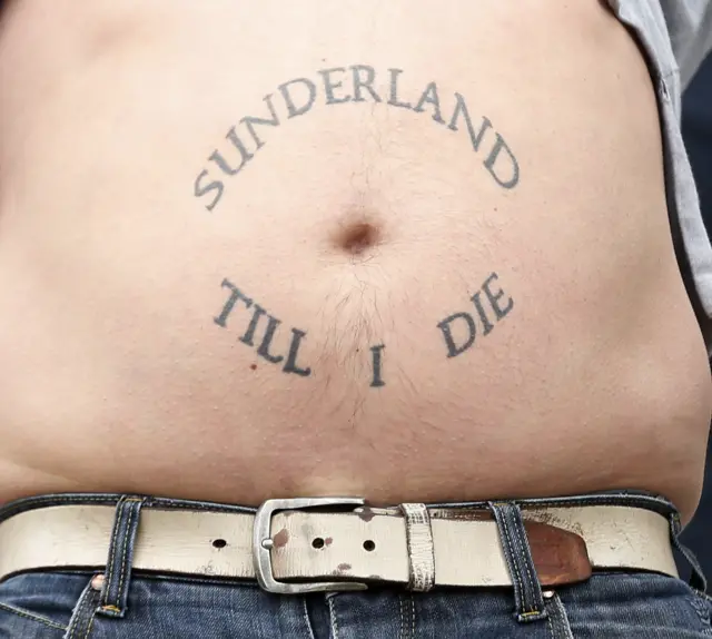 Sunderland fan tattoo