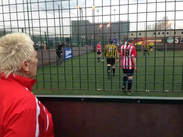 Jan watching walking football