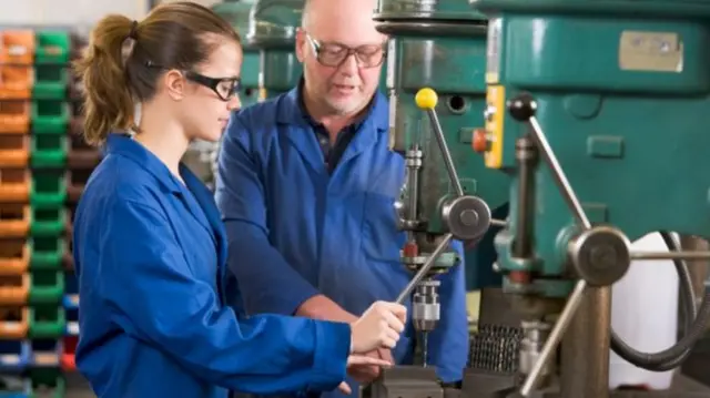 Student operating equipment with teacher