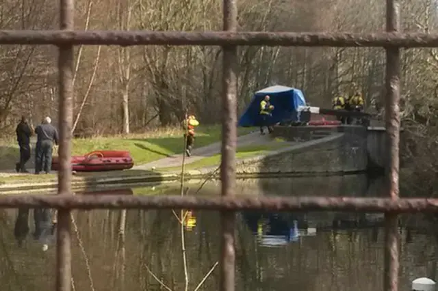 Police at the canal