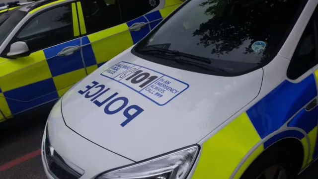 Bonnet of police cars