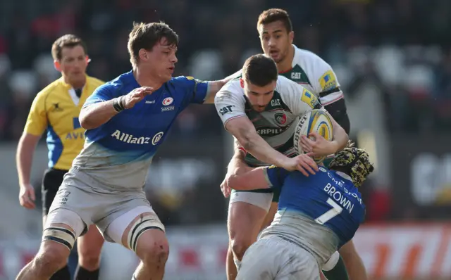 Leicester Tigers playing Saracens