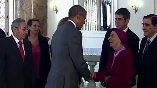 President Obama arrives at El Gran Teatro de La Havana