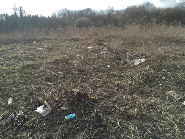 Rubbish at Watermead Park