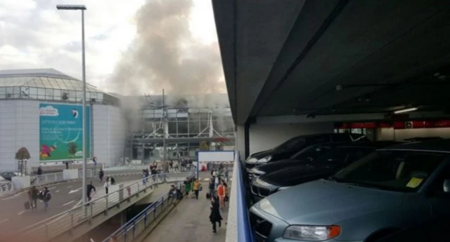 Aftermath of explosions at Brussels Airport