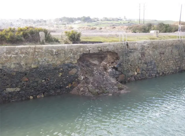 Quay wall collapse. Pic: Hayle and St Ives Police