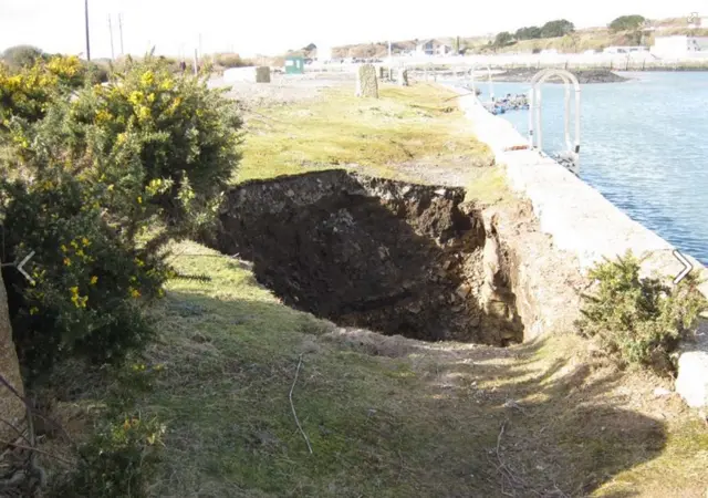 Quay wall collapse. Pic: Hayle and St Ives Police