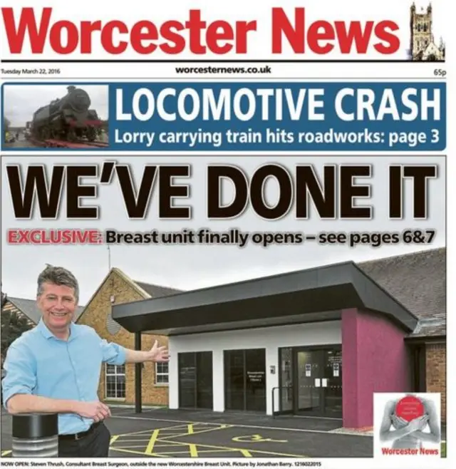 Worcester News front page