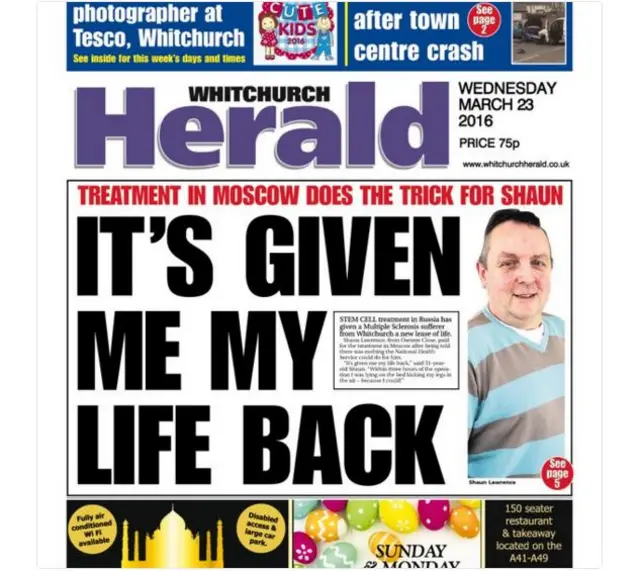 Whitchurch Herald front page