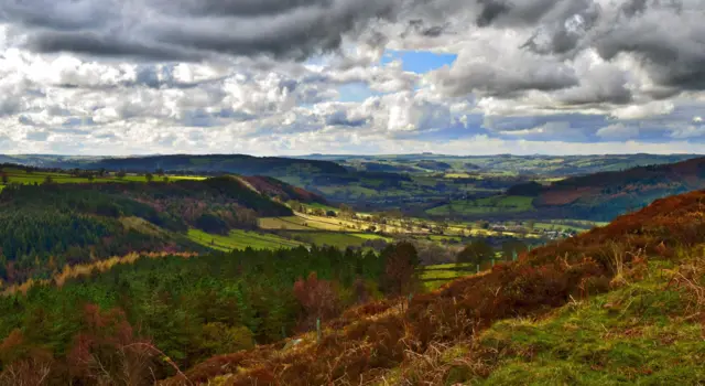 Panoramic shot across Derbyshire from Beeley