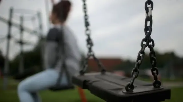 Girl on swing