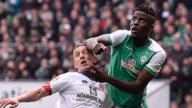 Papy Djilobodji in action for werder Bremen