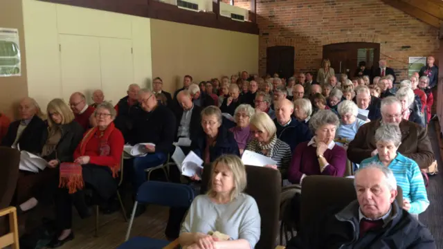 Packed planning meeting at Babergh District Council