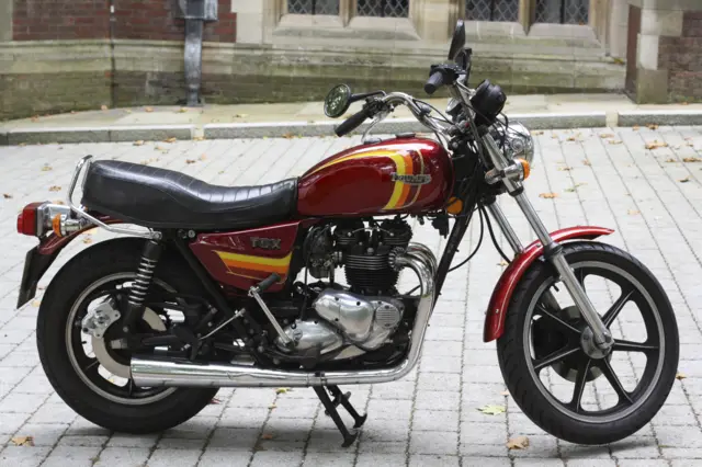 A Triumph T140 TSX motorcycle