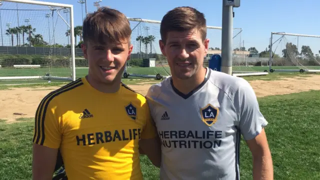 Harry Taylor (left) with Steven Gerrard (right)