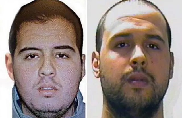 A composite picture made of handout pictures made available by Interpol on 23 March 2016 of Brahim El Bakraoui (L) Khalid El Bakraoui at an unspecified location.