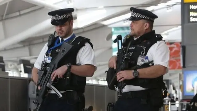 Armed officers at Heathrow