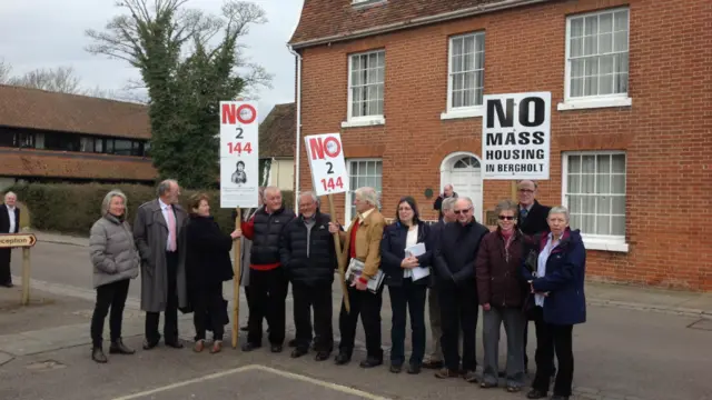 Protesters at Babergh Council in Hadleigh