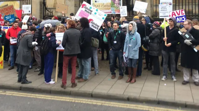 Doctors on strike in Oxford