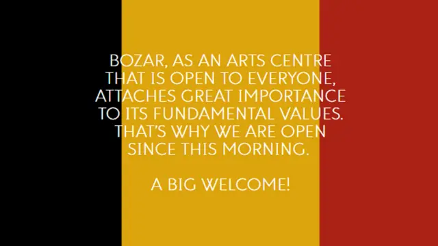 Bozar Centre for Fine Arts message on their website