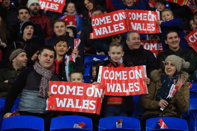 Wales fans at the Cardiff City Stadium