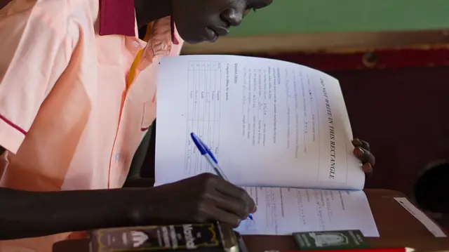 Student sitting exam