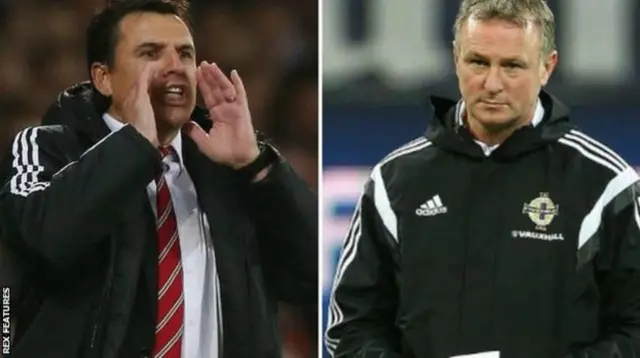 Chris Coleman and Michael O'Neill, the managers of Wales and Northern Ireland