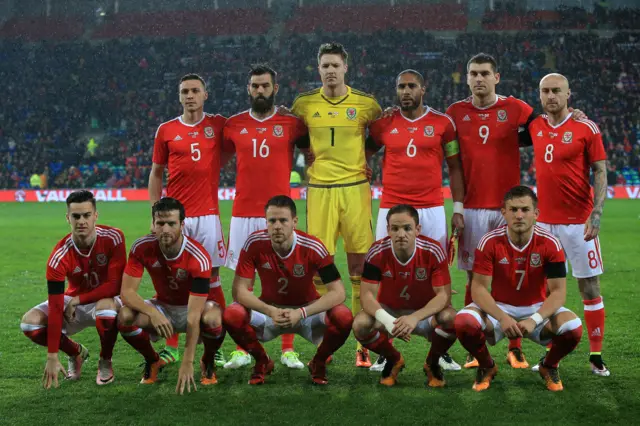 Wales team lineup ahead of their game against Northern Ireland