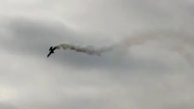 The aircraft tumbling through the sky