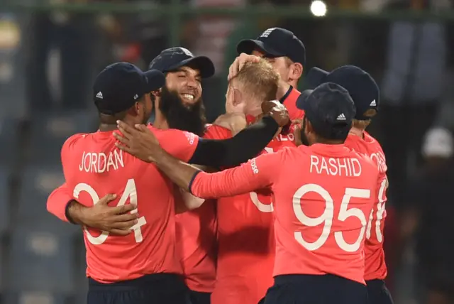 England celebrate victory