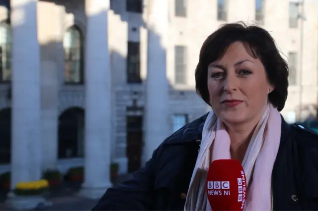 The BBC's Donna Traynor outside the GPO in Dublin