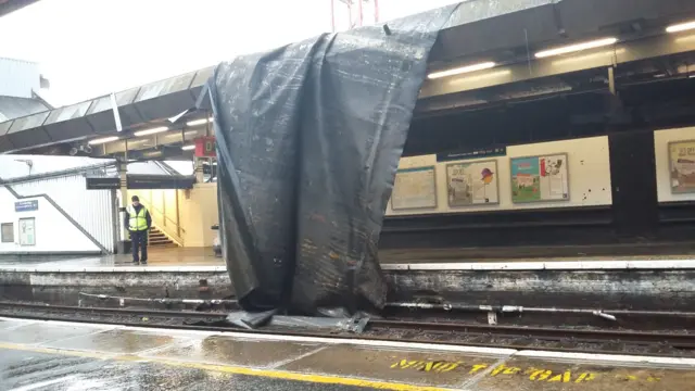 Storm damage at London Bridge Station