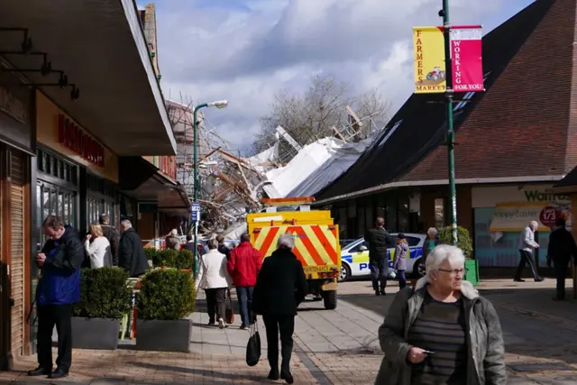 Roof collapsed in Woodley, Reading