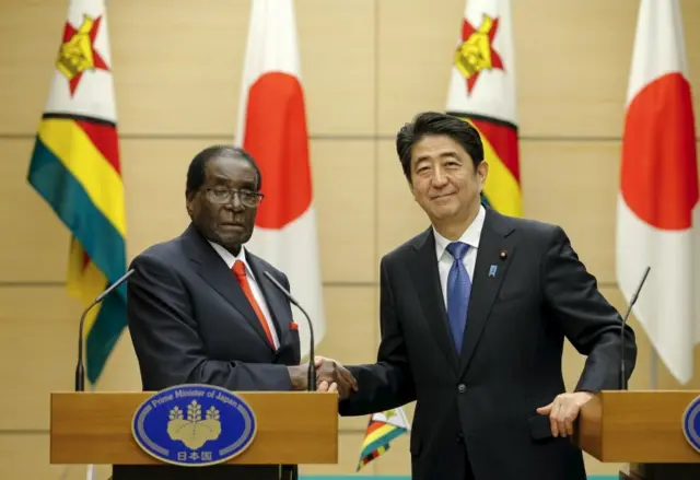 President Mugabe meets Shinzo Abe