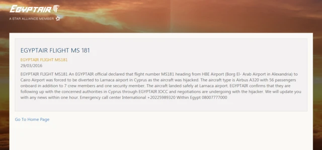 EgyptAir info