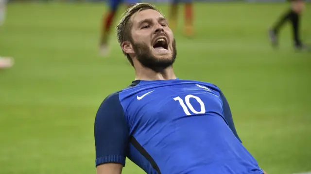 Andre-Pierre Gignac celebrates