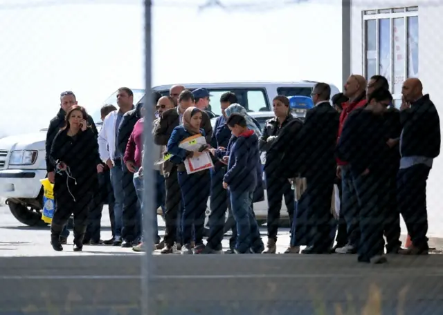 Passengers after having been released