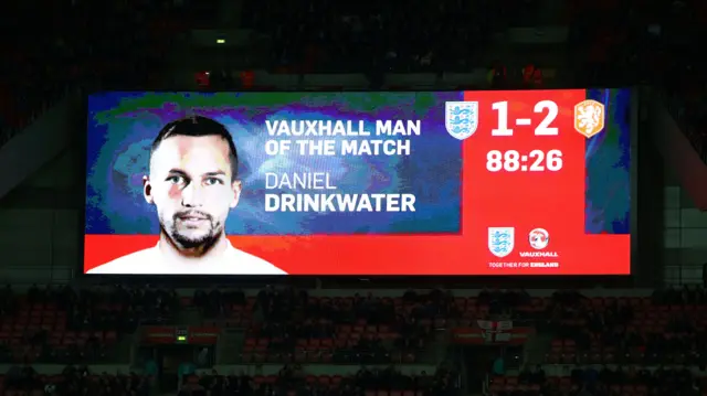 Danny Drinkwater is announced man of the match