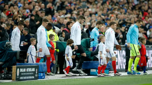 England teams walk out