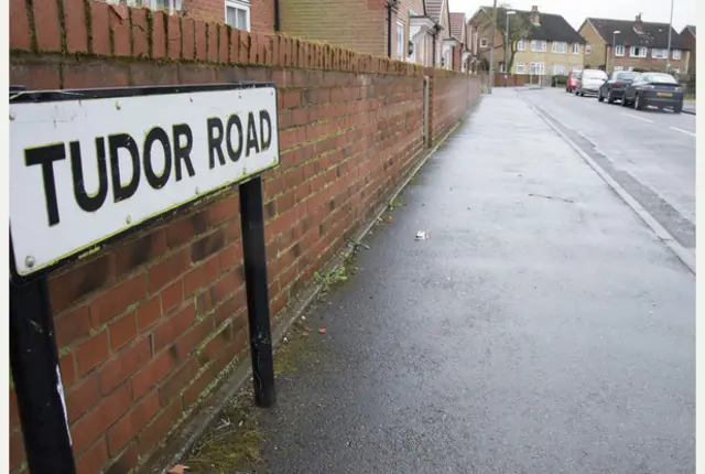 Tudor Road sign