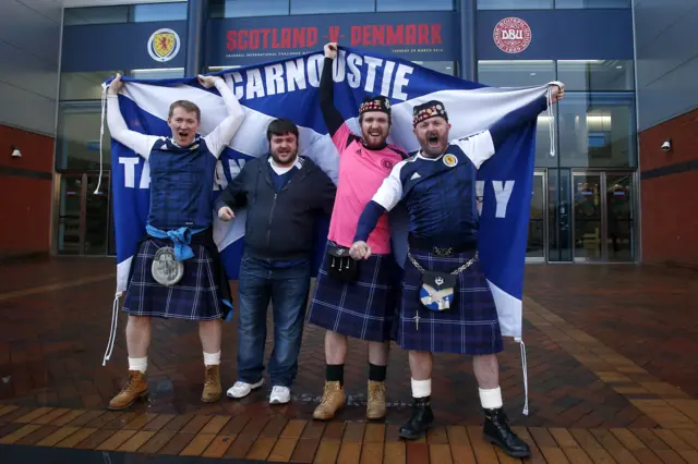 Scotland fans outside Hampden