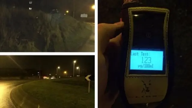 Photos of the crash site and meter reading