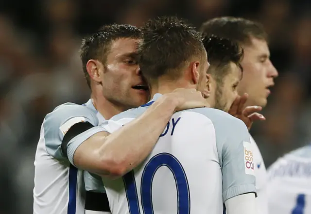 James Milner and Jamie Vardy