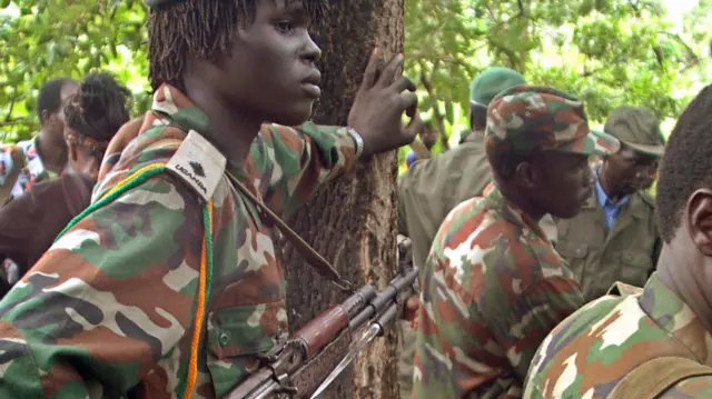 LRA fighters in South Sudan - archive shot