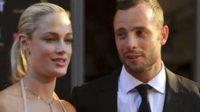 Reeva Steenkamp and Oscar Pistorius in 2012