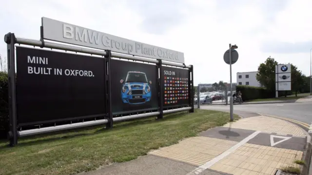 Entrance to the BMW Cowley plant in Oxford