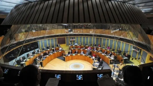 Senedd debating chamber