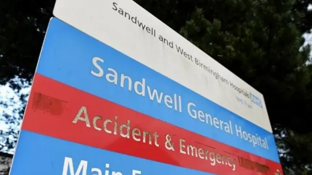 Sandwell Hospital sign