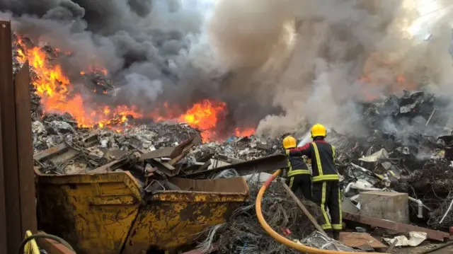 Recycling plant fire
