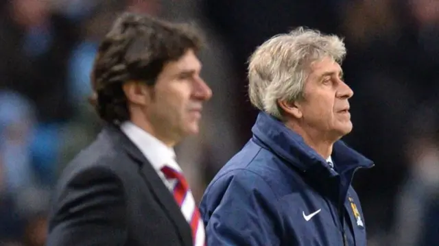 Manuel Pellegrini and AItor Karanka